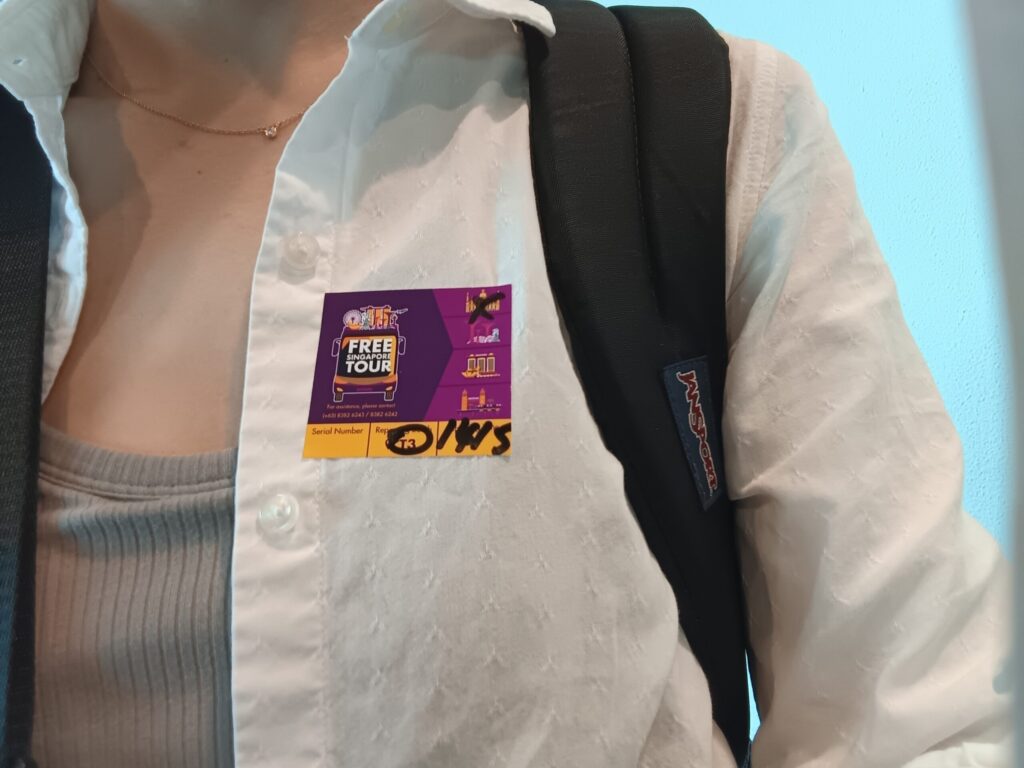 写真１．チャンギ空港　フリーシンガポールツアー　エントリーシール