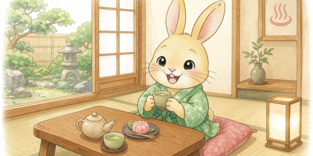 個室のある新潟の日帰り温泉のイメージイラスト